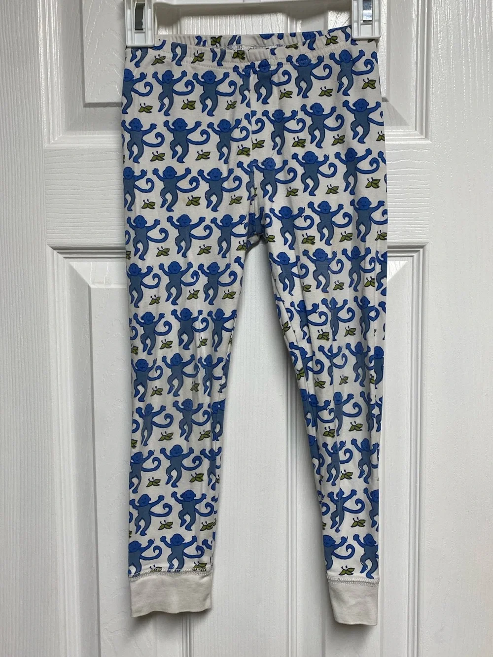 Roller rabbit kids blue monkey pajama pants 100% Pima cotton bottoms 6 years